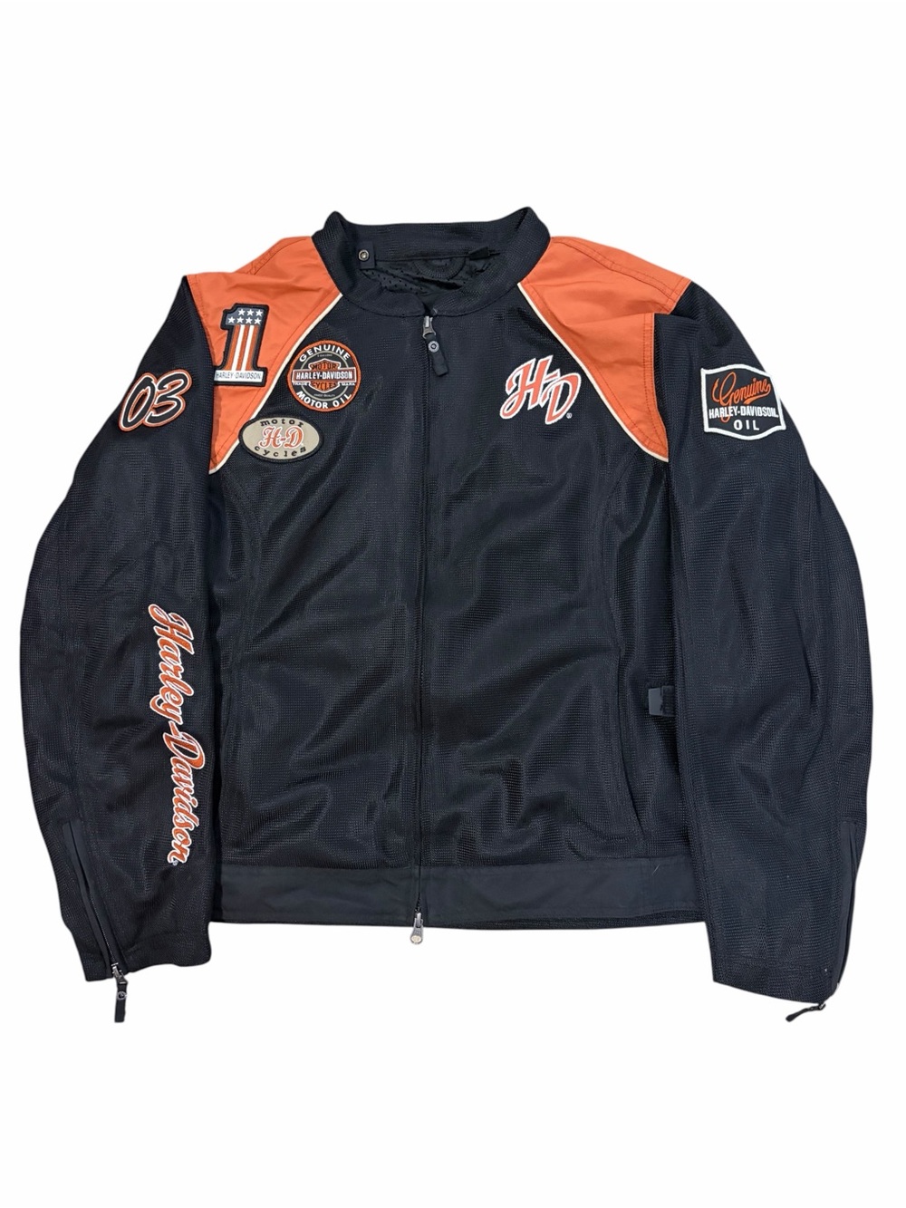 Harley-Davidson Riding Gear Motorcycle Jacket Womens 2XL Black Orange Biker Mesh